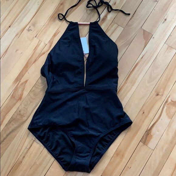 Ted Baker London black halter swimsuit, NWT size 8 - Picture 3 of 6